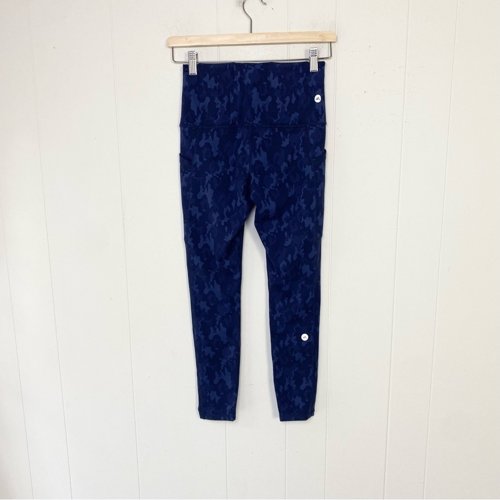 Alexo Athletica Face Forward Concealed Carry Blue Camo Navy Leggings Womens Sz S - Picture 6 of 16